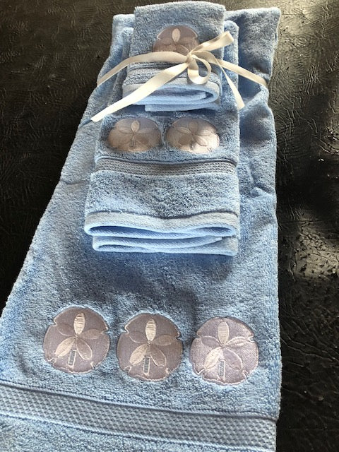 Sand Dollar Embroidered Bath Towel Set