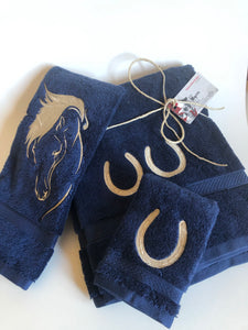 Horse head bath towels